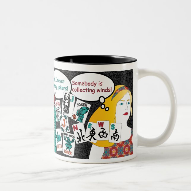 Mah Jongg Sayings Jokers, Flowers, Winds MUG (Right)
