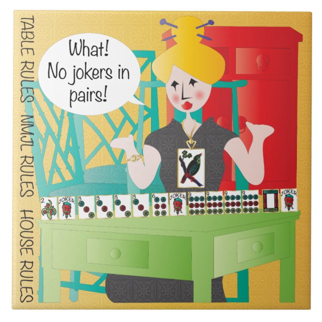 Mah Jongg Sayings No Jokers Tile (Front)