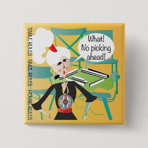 Mah Jongg Sayings Picking Ahead 15 Cm Square Badge