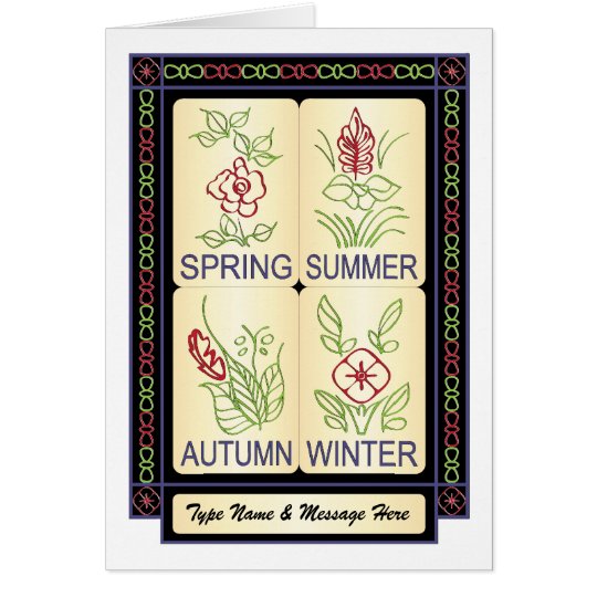 Mah Jongg Seasons 02 Customisable Card