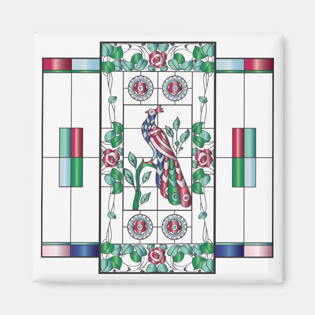 Mah Jongg Stained Glass Magnet (Front)