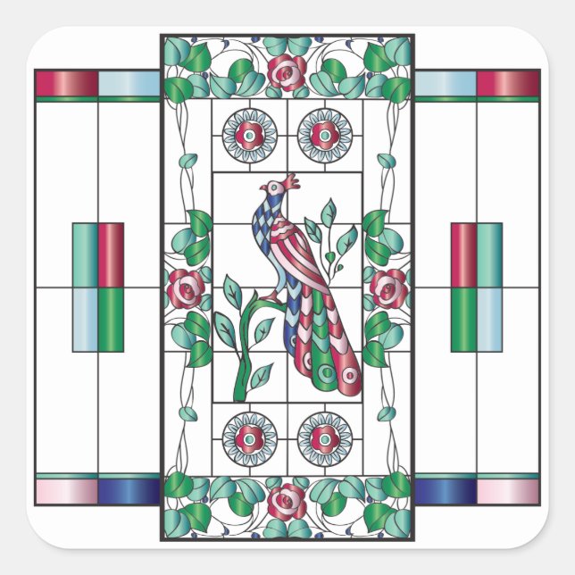 Mah Jongg Stained Glass Stickers (Front)