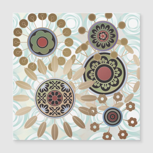 Mah Jongg Starburst Dots Magnet Card (Front)