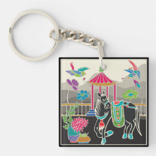 Mah Jongg Tiles Horse Keychain