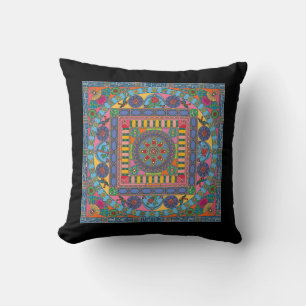 Mah Jongg Tiles Mandala Pillow