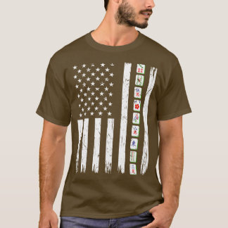 Mah Jongg Tiles Men Women USA Flag Mahjong T-Shirt