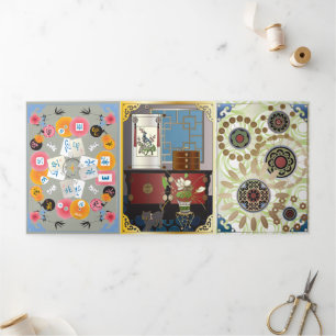 Mah Jongg Trifold Card