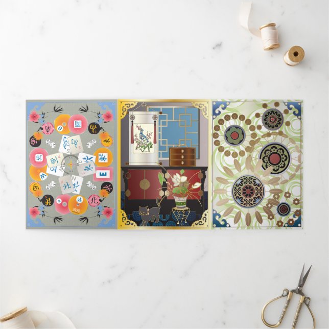 Mah Jongg Trifold Card (Outside)