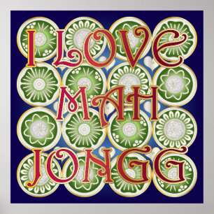 Mah Jongg Valentine I Love MJ Poster