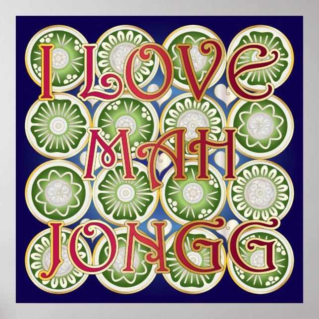 Mah Jongg Valentine I Love MJ Poster (Front)