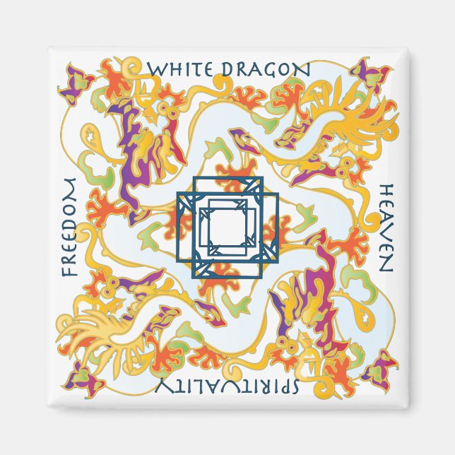 Mah Jongg White Dragon Magnet (Front)