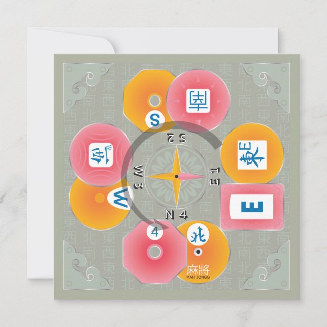 Mah Jongg Winds Dealer Flat Card (Front)