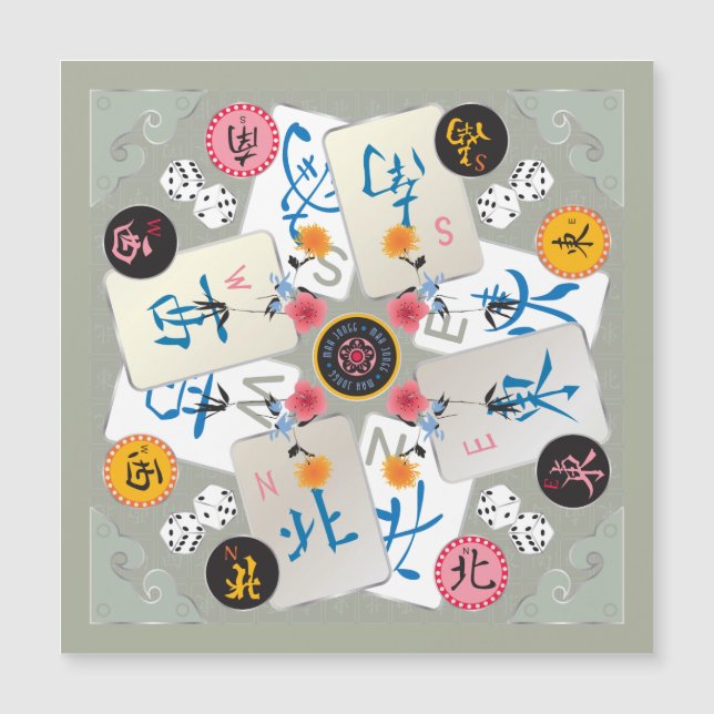 Mah Jongg Winds Magnet Card (Front)