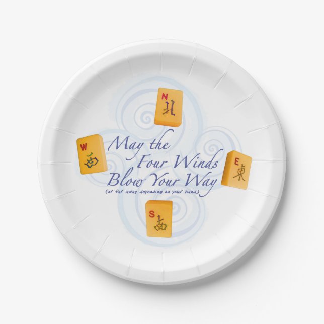 Mah Jongg Winds Paper Plate (Front)