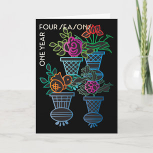 Mah Jongg Year Flowers Card