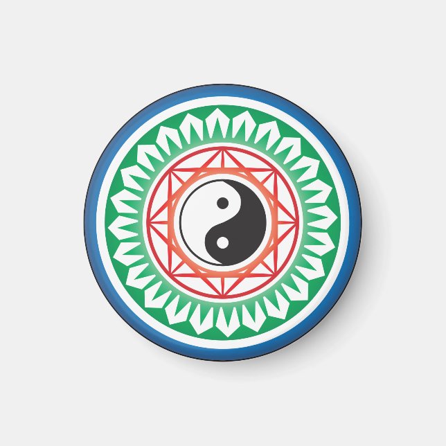 Mah Jongg Yin Yang One Dot Magnet (Front)