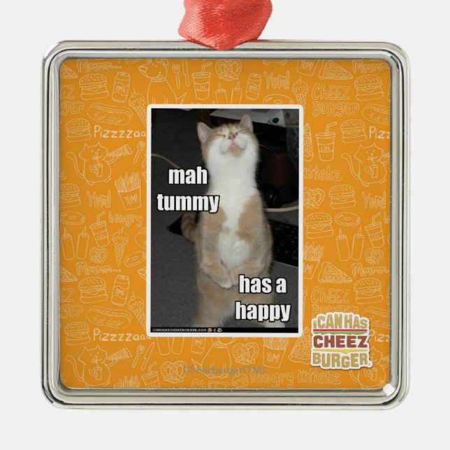 Mah tummy has a happy metal tree decoration (Front)