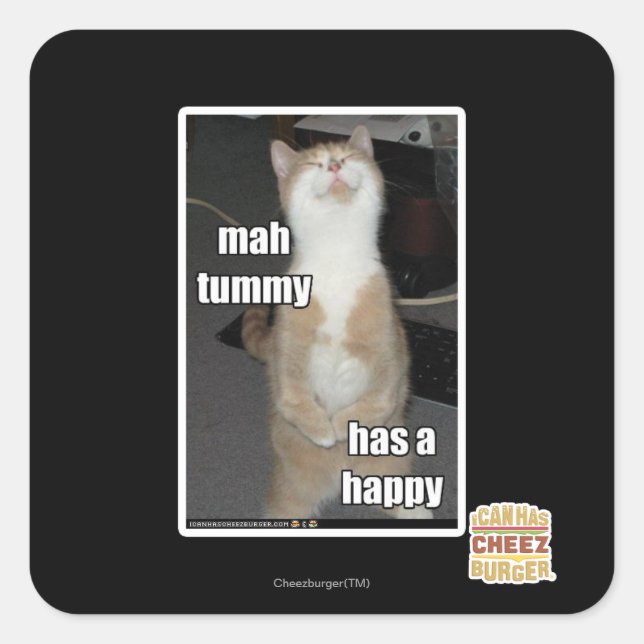 Mah tummy has a happy square sticker (Front)