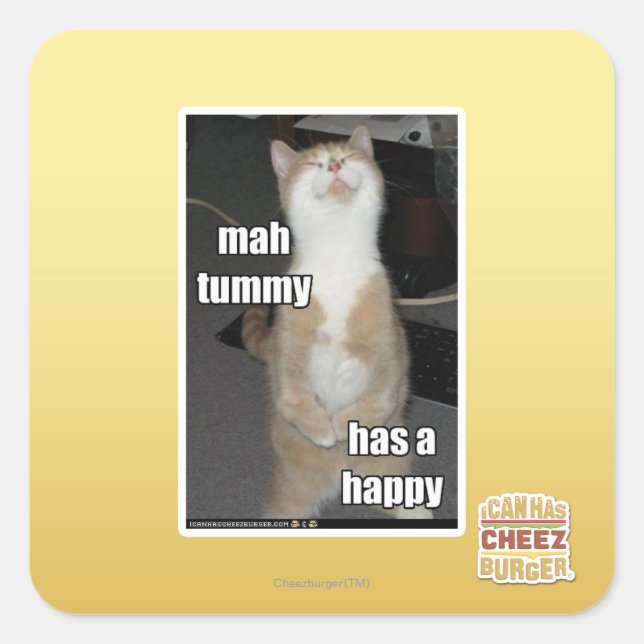 Mah tummy has a happy square sticker (Front)