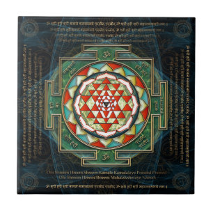 Maha Lakshmi Mantra & Shri Yantra Tile