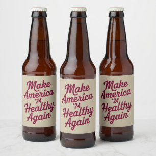 MAHA Make America Healthy Again Patriotic Beer Bottle Label