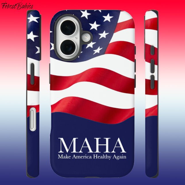 MAHA Make America Healthy Again USA Flag  🇺🇸 Case-Mate iPhone Case (ForestBabies MAHA Make America Healthy Again Patriotic Red White Blue USA Flag Tough Phone Case🇺🇸 )