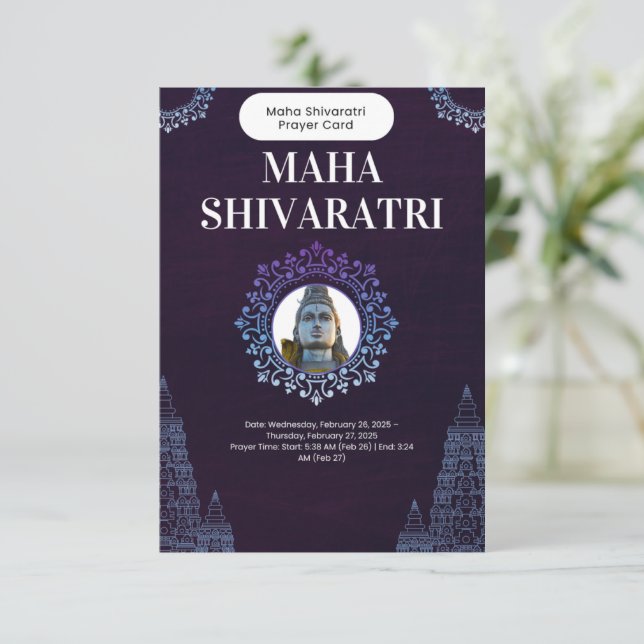 Maha Shivaratri Prayer Card 2025 (Standing Front)