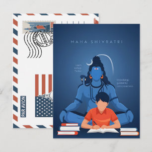 Maha shivratri embrace knowledge and spiritual gro holiday postcard