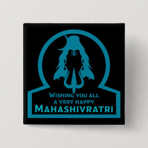 Maha Shivratri - Happy Maha Shivratri  Two-Tone Co 15 Cm Square Badge