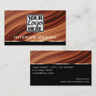Mahaghoni Texture Wooden Boards Wood Grain Logo Business Card
