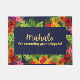 MAHALO FOR REMOVING YOUR SLIPPAHS ! - Door Mat Rug