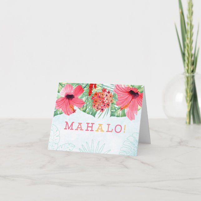 mahalo greetings card, mahalo stationery thank you card (Front)