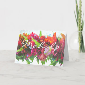 Mahalo Haku Lei Thank You Card