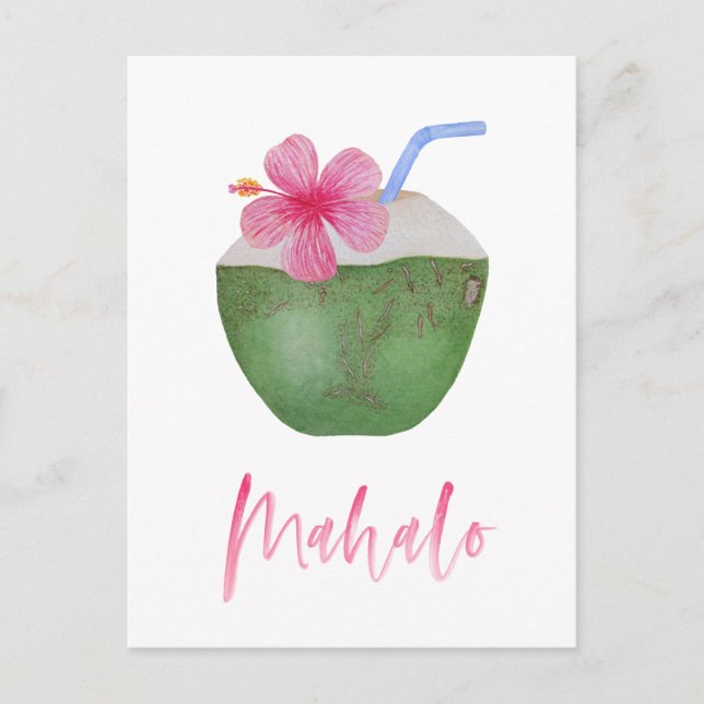 Mahalo Hawaii Destination Resort Shower Thank You Postcard (Front)