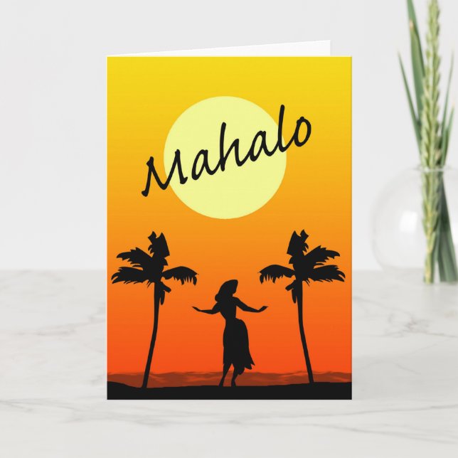 Mahalo: Hawaiian Thanks Thank You Card (Front)