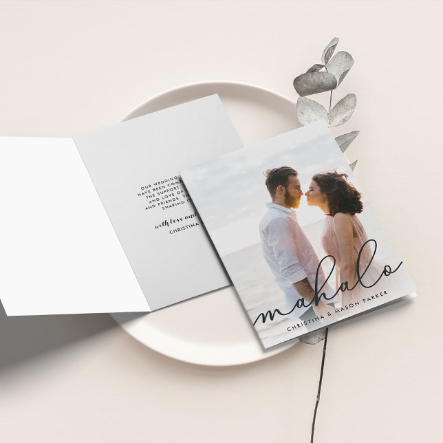 Mahalo | Hawaiian Wedding Photo Thank You (Creator Uploaded)
