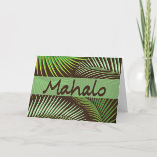 Mahalo Palm Frond Card