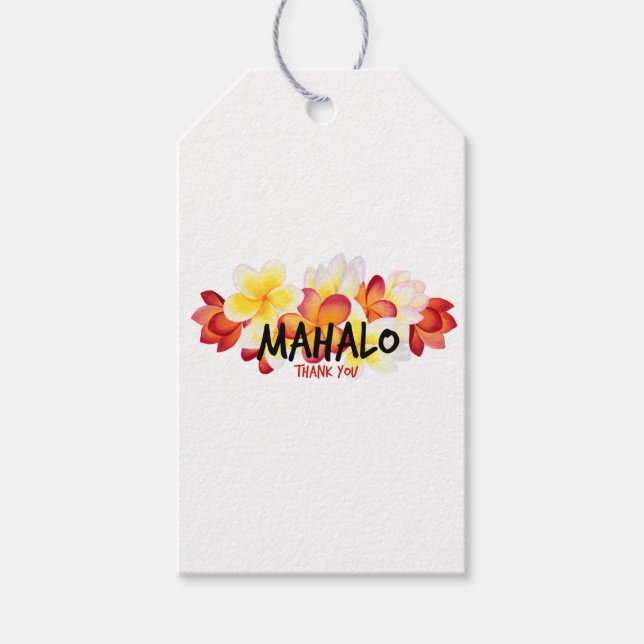 Mahalo Plumeria Gift Tags (Front)
