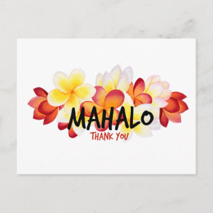 Mahalo Plumeria Postcard