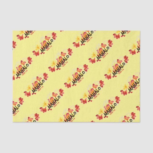 Mahalo Plumeria Tissue Paper (Front)