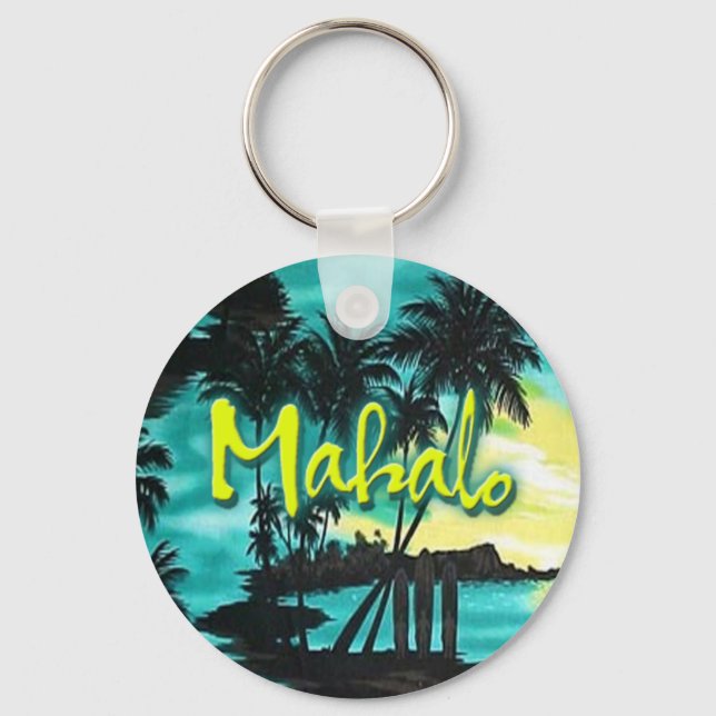 Mahalo Sunset Keychain (Front)