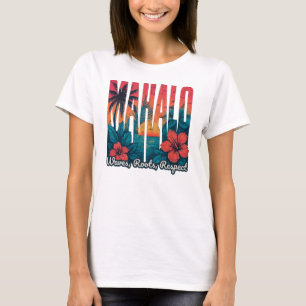 MAHALO Sunset Typography – Coastal Chill Art T-Shirt