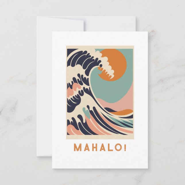 Mahalo thank you card, Great wave Card (Front)