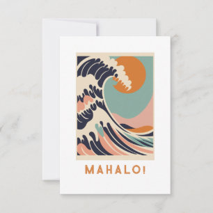 Mahalo thank you card, Great wave Card