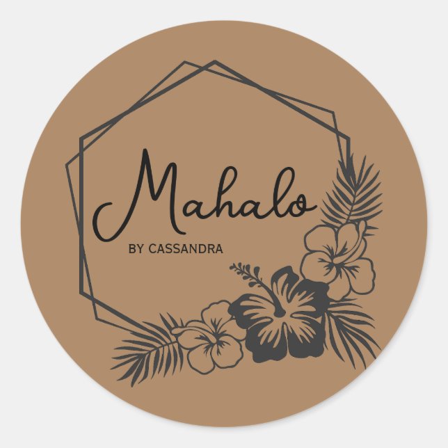 Mahalo thank you customisable Hawaiian  sticker (Front)