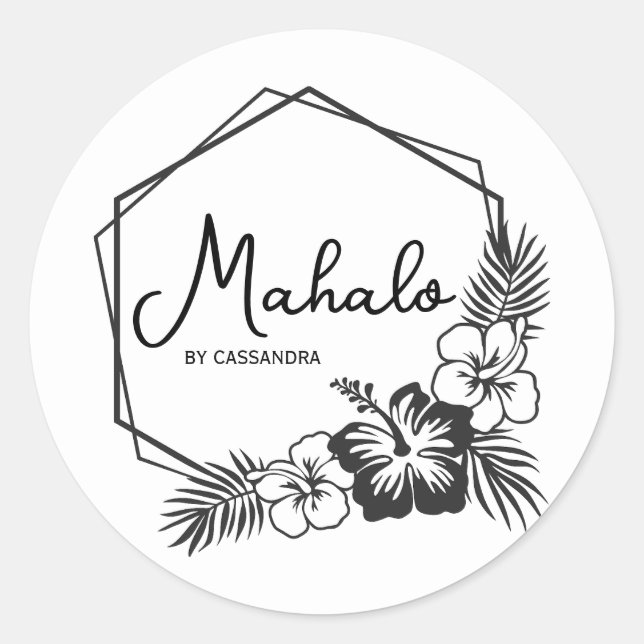 Mahalo thank you customisable Hawaiian  sticker (Front)