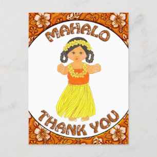 Mahalo Thank You~Hawaiian Luau Postcards