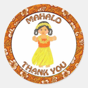 Mahalo Thank You Hawaiian Stickers
