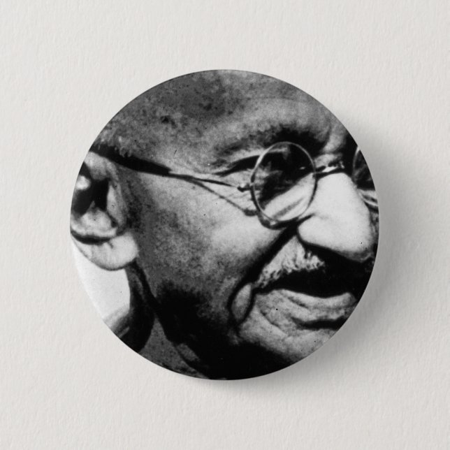 Mahatma Gandhi 6 Cm Round Badge (Front)