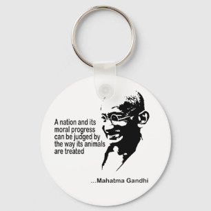 Mahatma Gandhi Animal Rights Key Ring